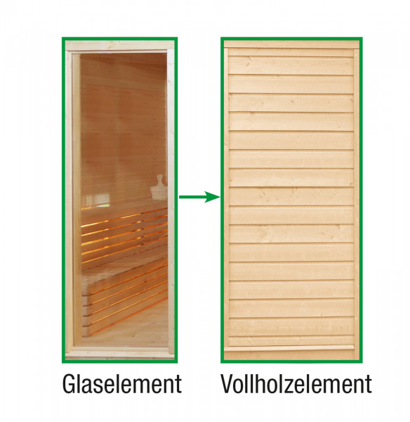 Sauna STINA Tausch Glas/Holz