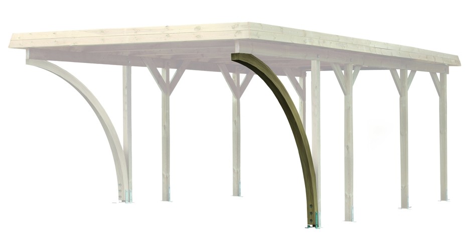 Karibu Leimholzbogen naturbelassen 90 x 90 x 2660 cm