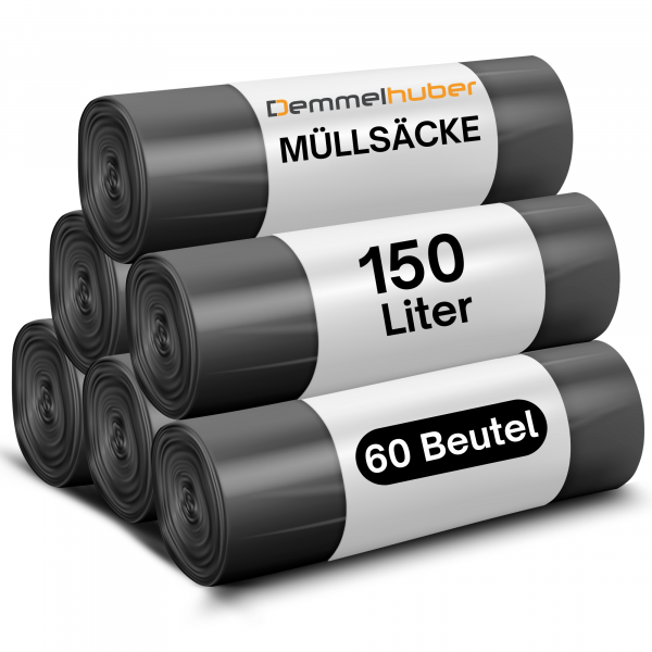 Müllsäcke 150 L extrastark 75 µm reißfest Müllbeutel Abfallbeutel Müllsack Mülltüte Abfallsäcke