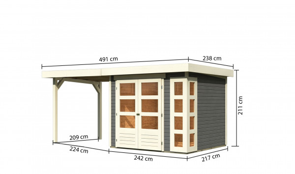 Gartenhaus KERKO 3 19 mm 2,42 x 2,17 m