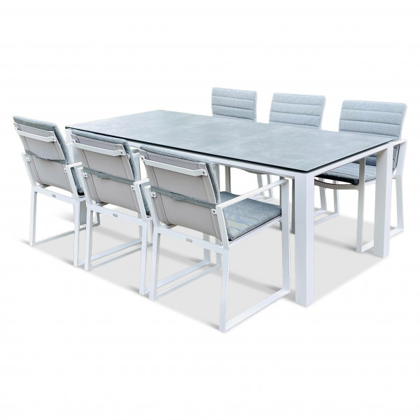 Sitzgruppe CONCEPT Gartenmöbel Set Aluminium/Keramik