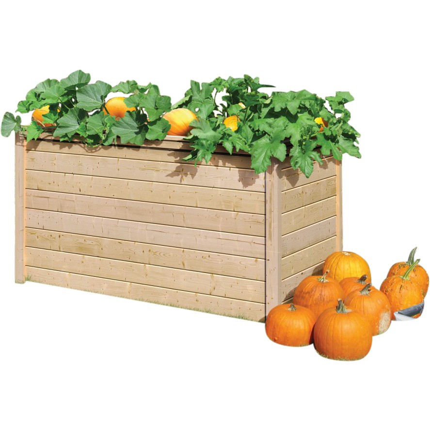 Hochbeet LENA 19 mm Massivholz Modell 2 173 x 89 cm Natur