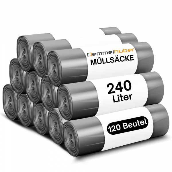 Müllsäcke 240 L extrastark 60 µm reißfest Müllbeutel Abfallbeutel Müllsack Mülltüte Abfallsäcke