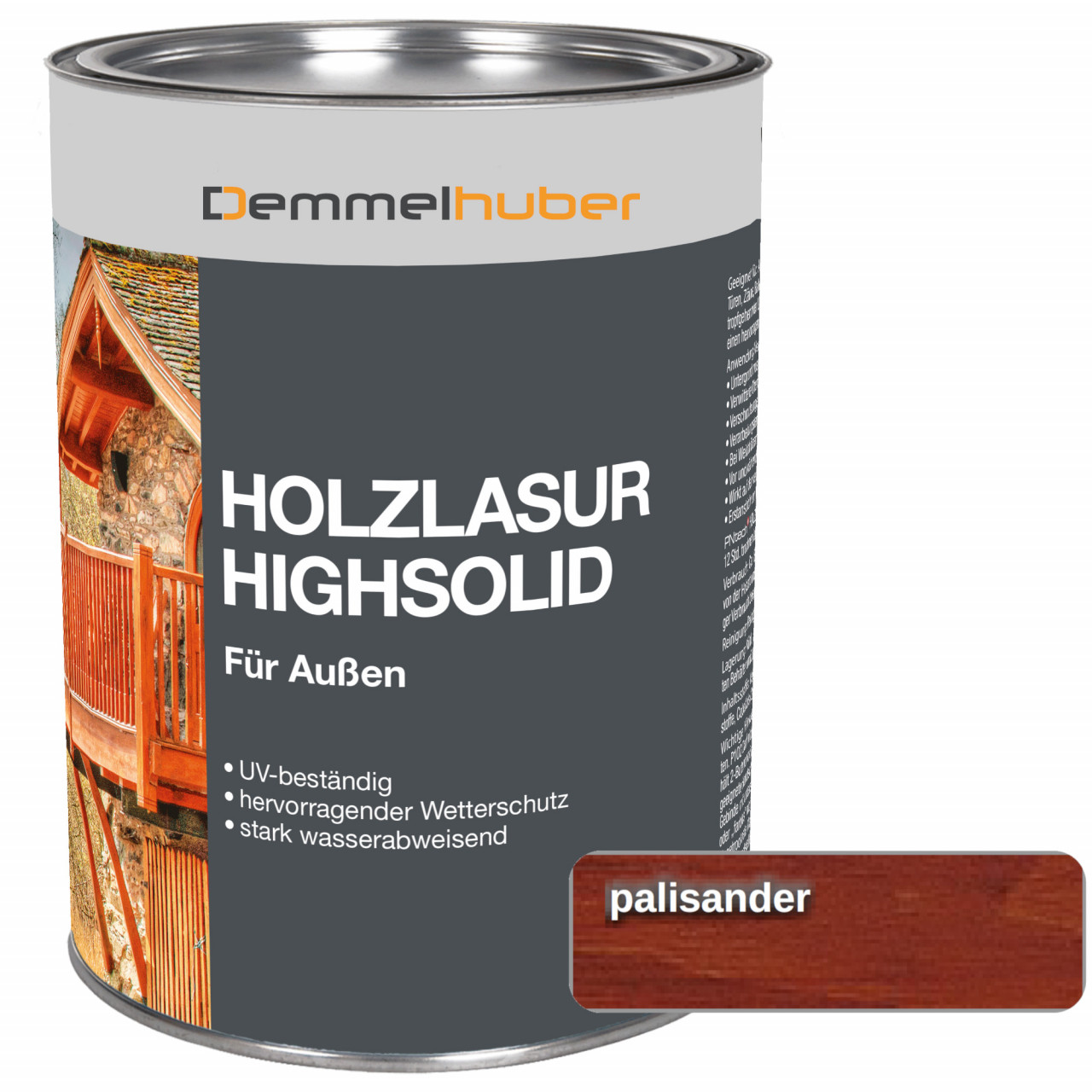 Holzschutzlasur HIGH SOLID Palisander 075 Liter