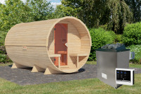 Vorschau: Fasssauna 3 2,25 x 3,85 m 38 mm Vorschau: Fasssauna 3 2,25 x 3,85 m 38 mm