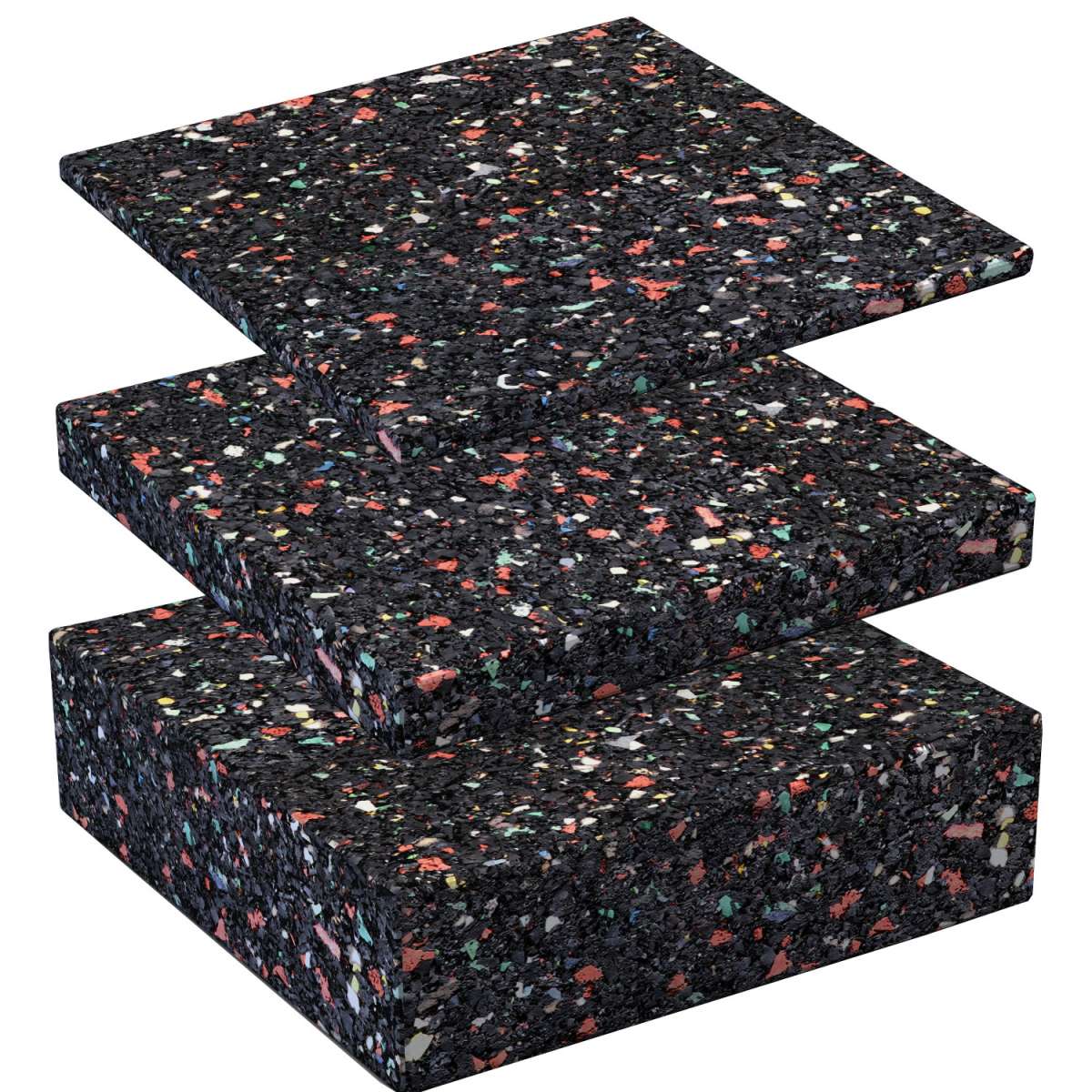4x Terrassenpads 100x100mm - Gummigranulat Für Unterkonstruktion & Waschmaschine