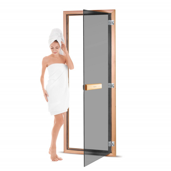 Saunatür mit Zarge 70 x 190 cm robuste Konstruktion mit Holzgriff