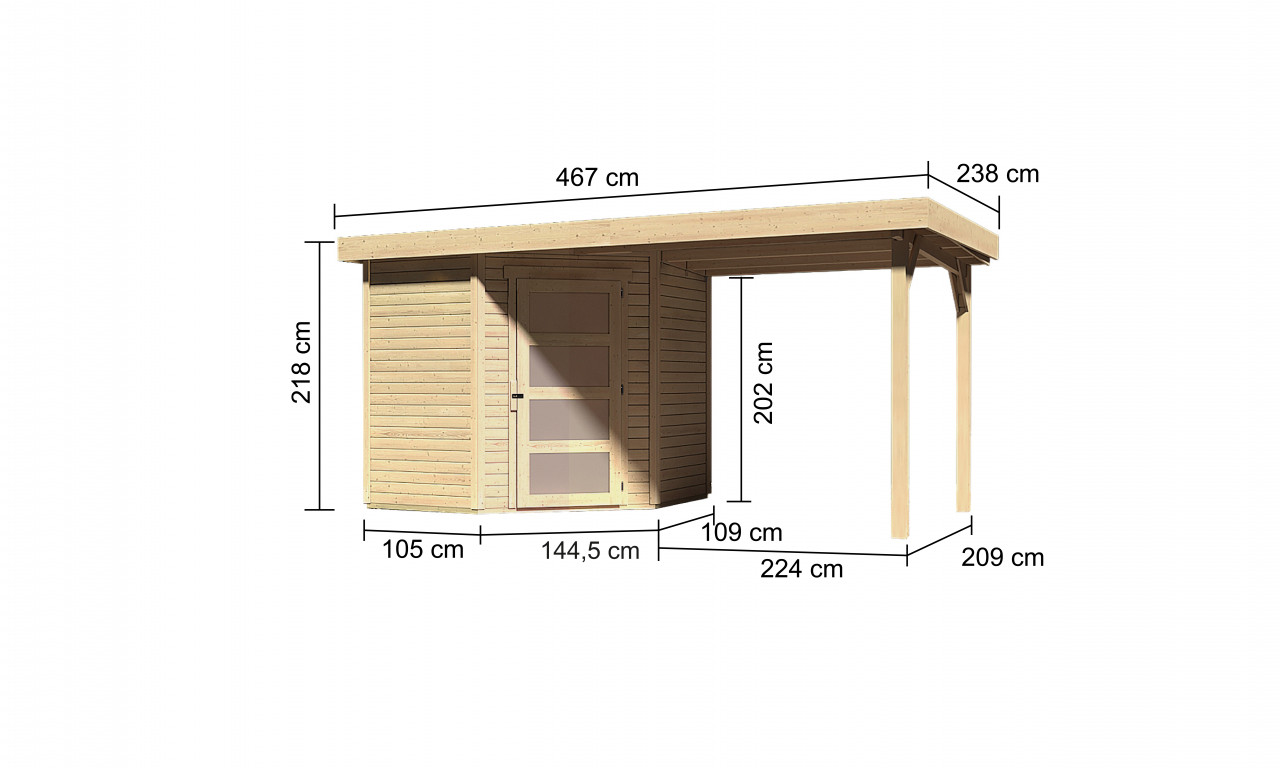 Karibu Gartenhaus "Schwandorf 3" aus hochwertiger nordischer Fichte
