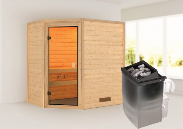 Massivholzsauna JELLA 1,95 x 1,45 m