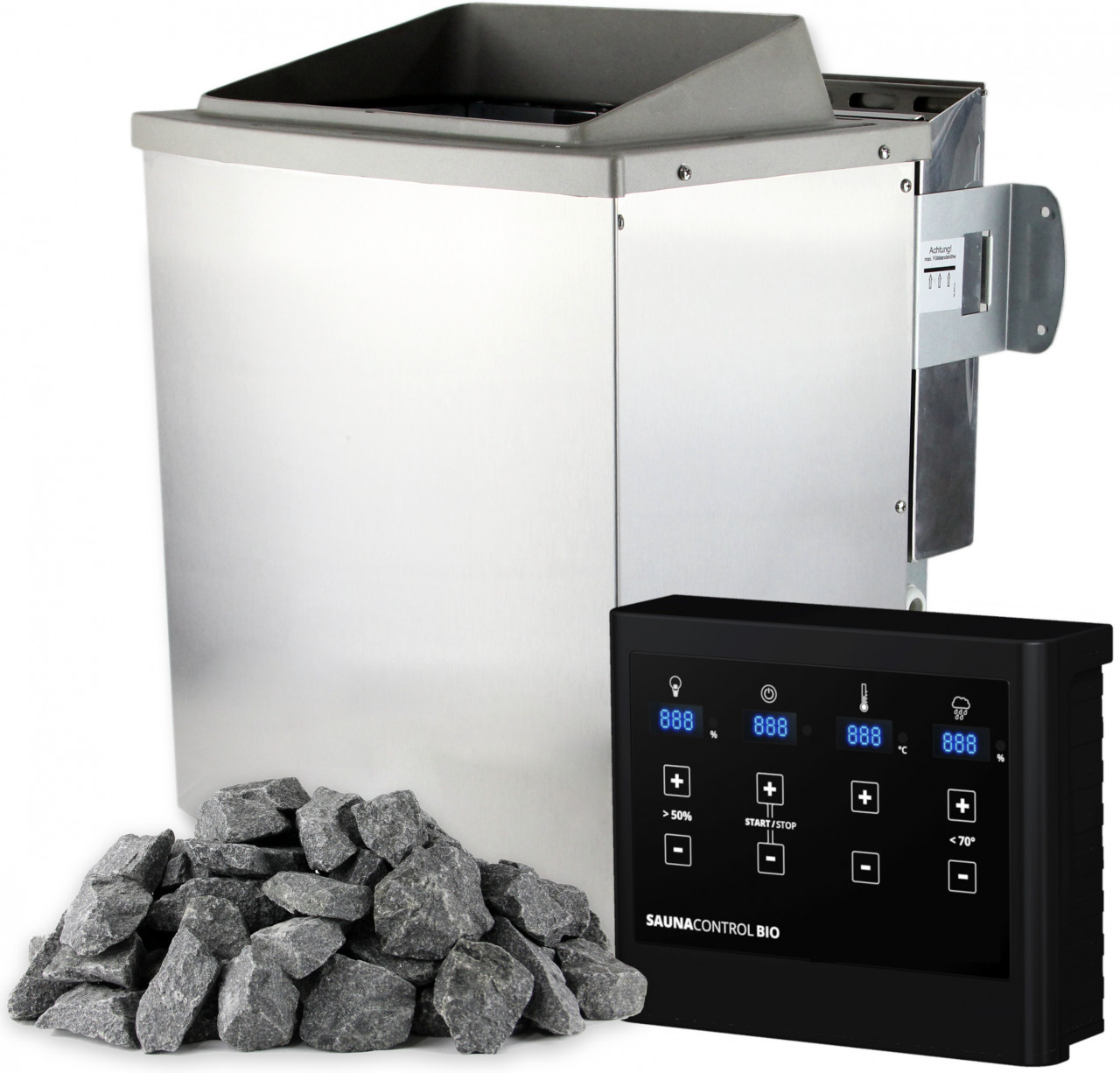 SULENO Bio-Saunaofen KEMI 9,0 kW Edelstahl Bio Saunaofen + Steuerung extern EASY DH862