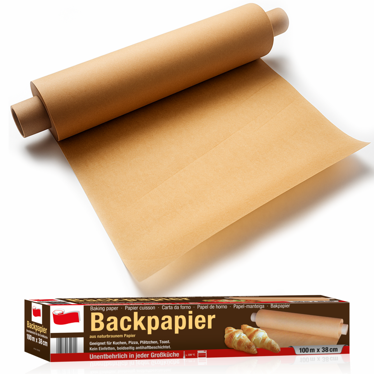 Backpapier 38 cm Großpackung 100 300 500 m 1 Rolle (100 m)