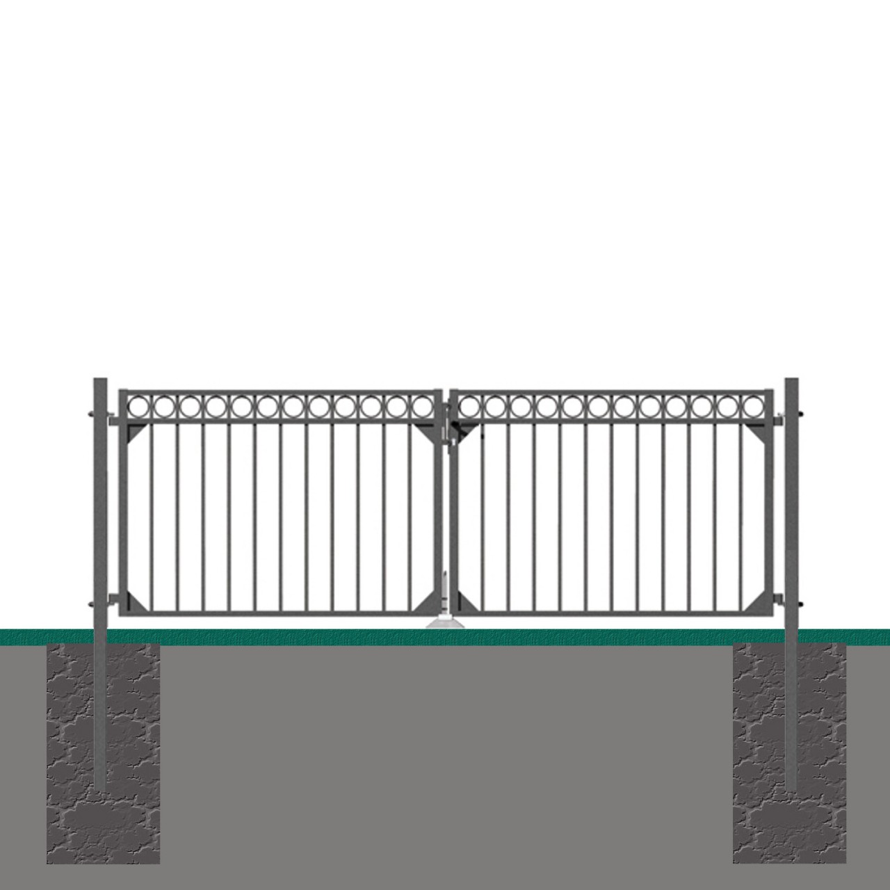 DEMMELHUBER AluDoppeltorSet CIRCLE 105 cm Kunststoffbeschichtet Anthrazit