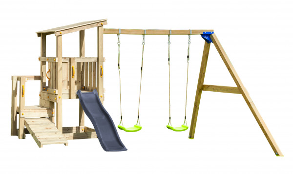 Spielturm CASCADE mit Rutsche 1,75 m + Doppelschaukel