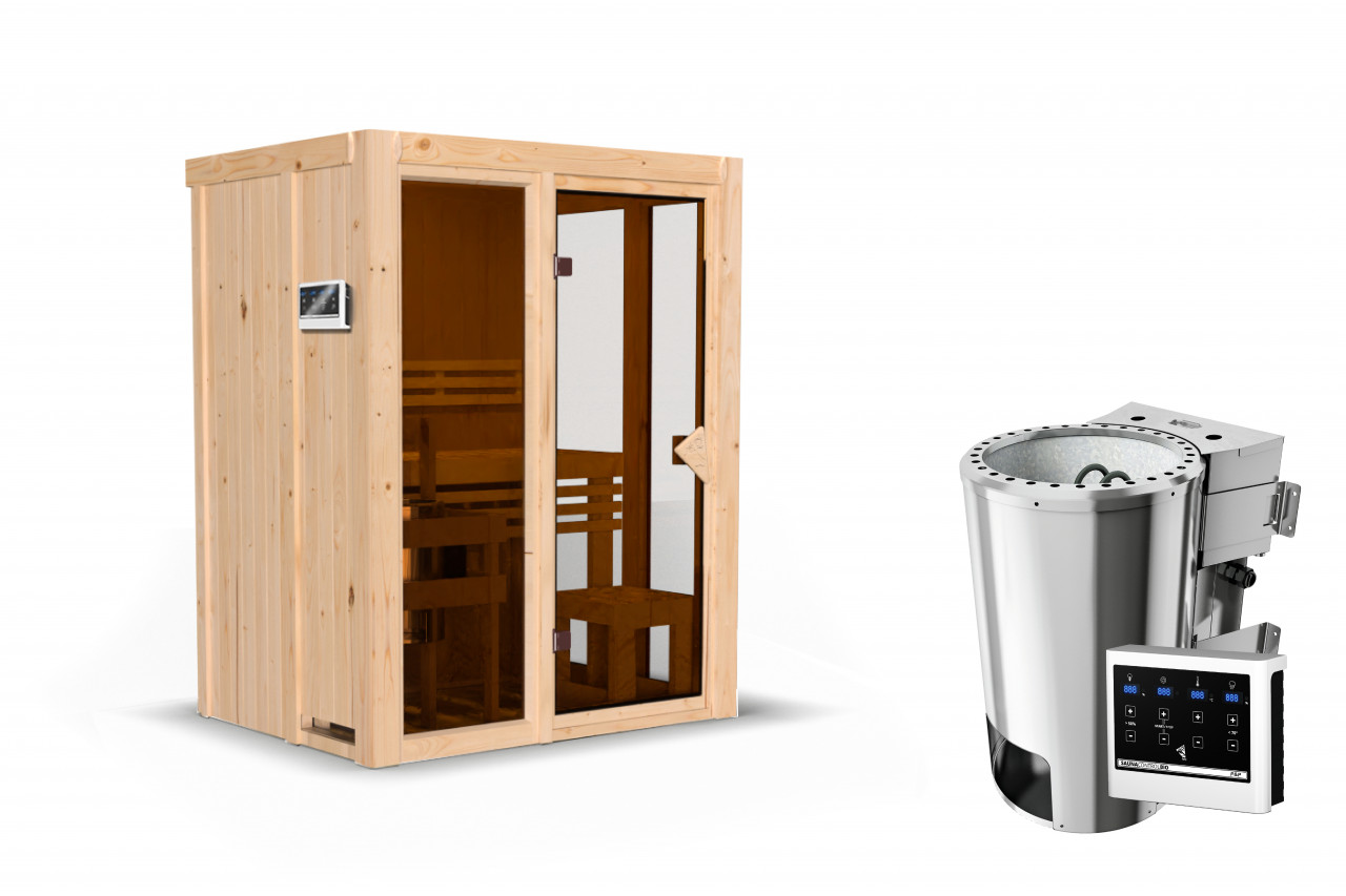 Sauna IRAVA 1 155 x 122 m 3.6 kW BioKombiofen ext. Steuerung