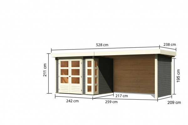 Gartenhaus KERKO 3 19 mm 2,42 x 2,17 m