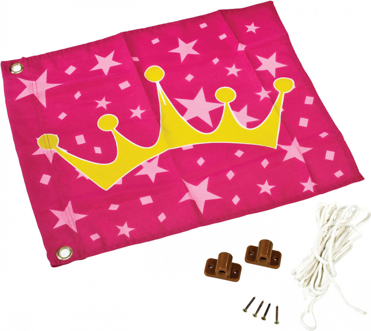 Prinzessin Fahne mit Hissystem Spielhaus   Spielturm Zubehör - Rosa
