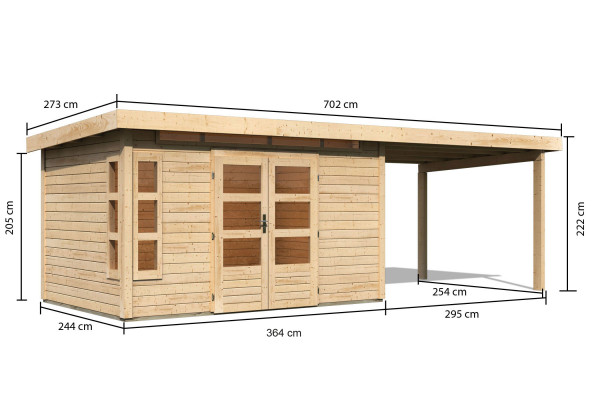 Gartenhaus KASTORF 7 28 mm 3,64 x 2,44 m