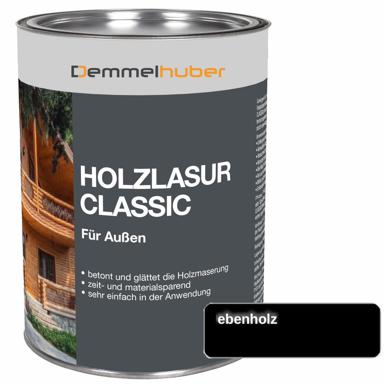 Holzschutzlasur CLASSIC Ebenholz 075 Liter