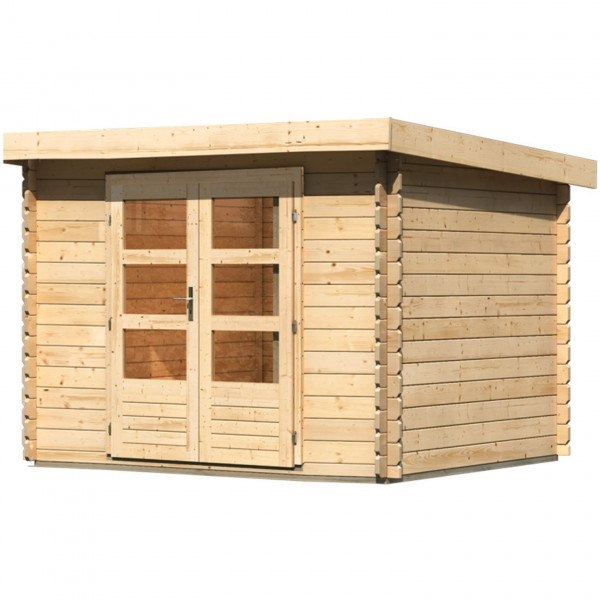 Gartenhaus Holz FLORA 3 2,97 x 2,37 m 28 mm Flachdachhaus