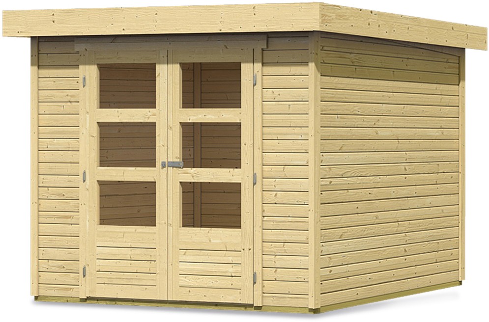 Karibu  Gartenhaus ASKOLA 3 19 mm 2,42 x 2,17 m naturbelassen  Ohne Anbaudach Ohne Schleppdach Naturbelassen 73060