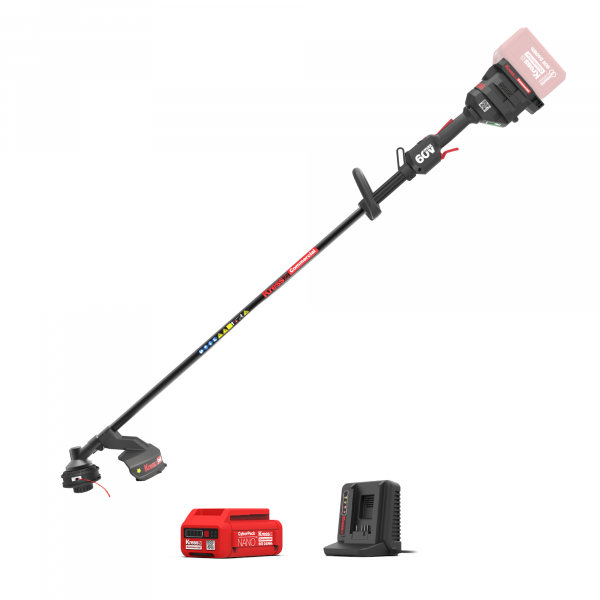 Akku-Rasentrimmer 42 cm KC100 - 60 V Motorsense Komplett-Set mit 1 x Akku + Doppelladegerät