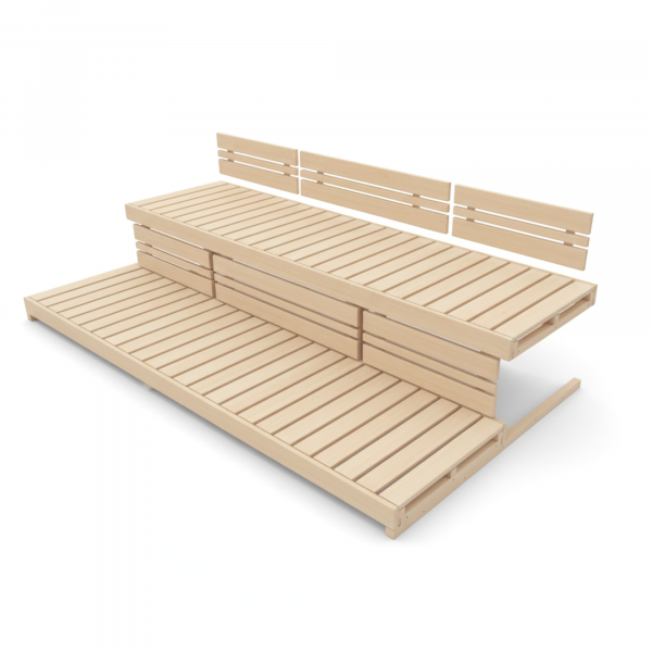 Saunabank- und Rückenlehnenset MALMÖ Hemlock