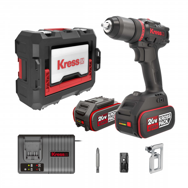 Akku Bohrschrauber KUA71 20 V 60 Nm 2 x 4.0 Ah Akku + Ladegerät 6 A &amp; Stapelbox