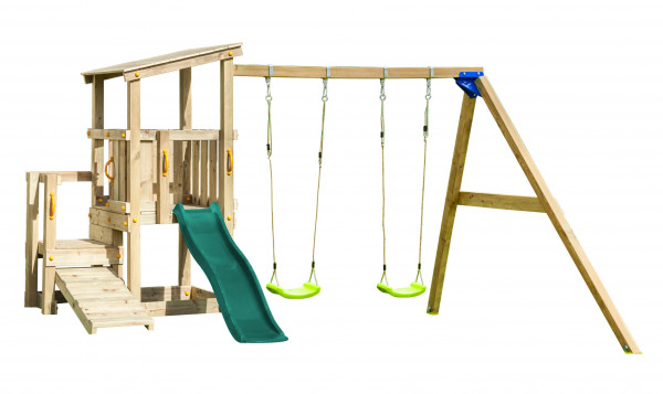 Spielturm CASCADE mit Rutsche 1,75 m + Doppelschaukel