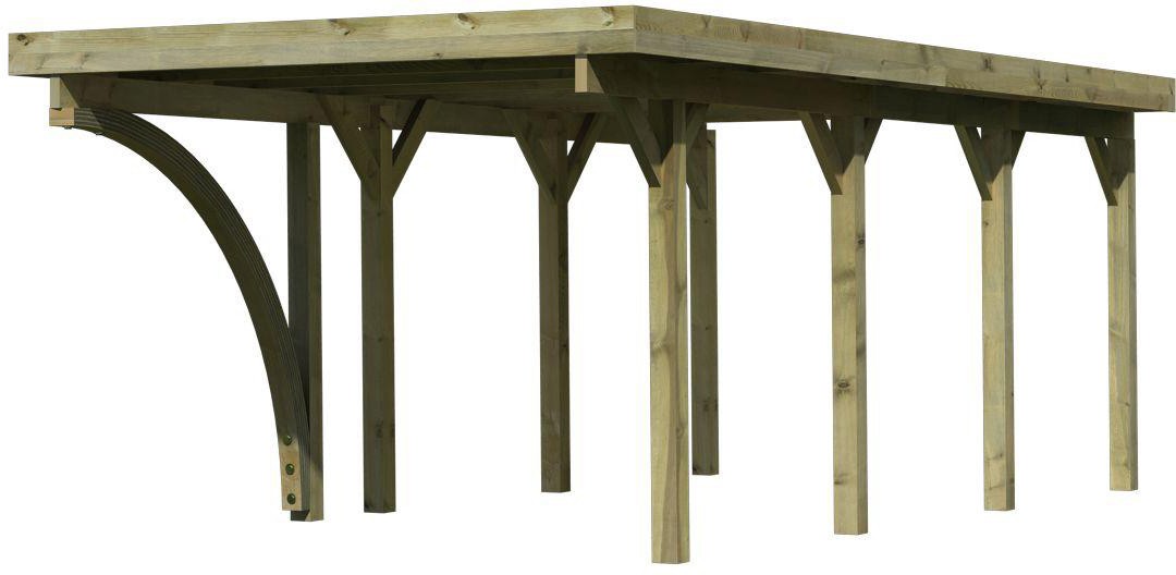 Einzelcarport Classic 2 StahlDach 273 x 586 m 1 Einfahrtsbogen