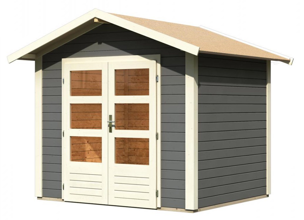 Gartenhaus TALKAU 3 28 mm 244 x 204 m Terragrau