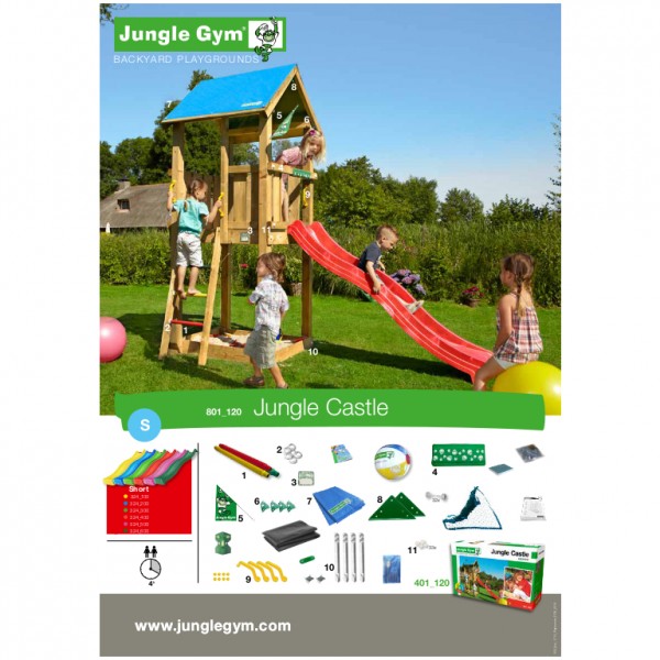 Jungle Gym Kiras CASTLE - Spielturm Set mit Schaukel Rutsche Leiter Holzturm