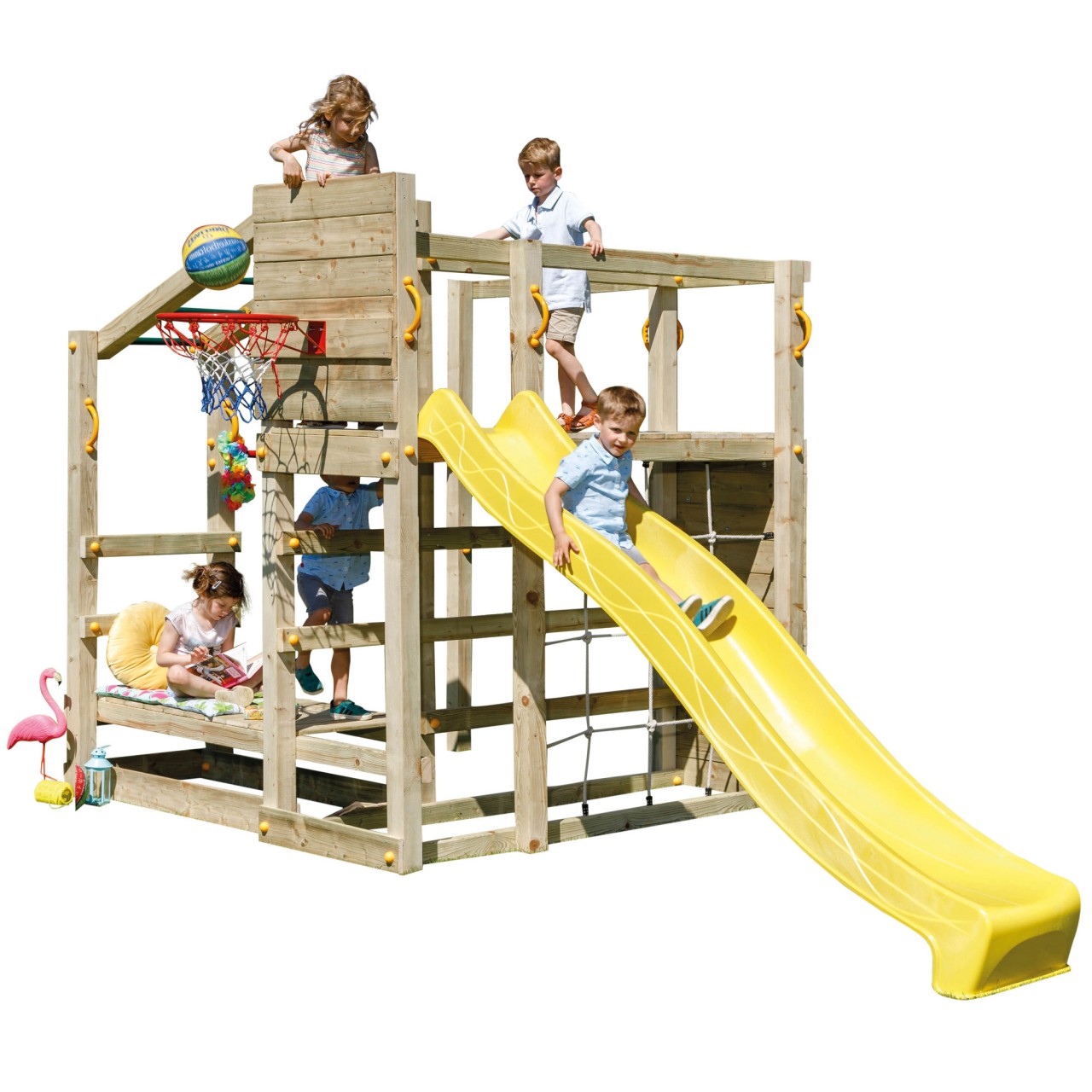 Spielturm CROSSFIT mit Rutsche Gelb