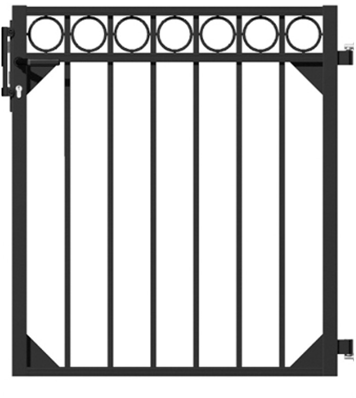DEMMELHUBER AluEinzeltor CIRCLE 105 cm Kunststoffbeschichtet SchwarzMatt