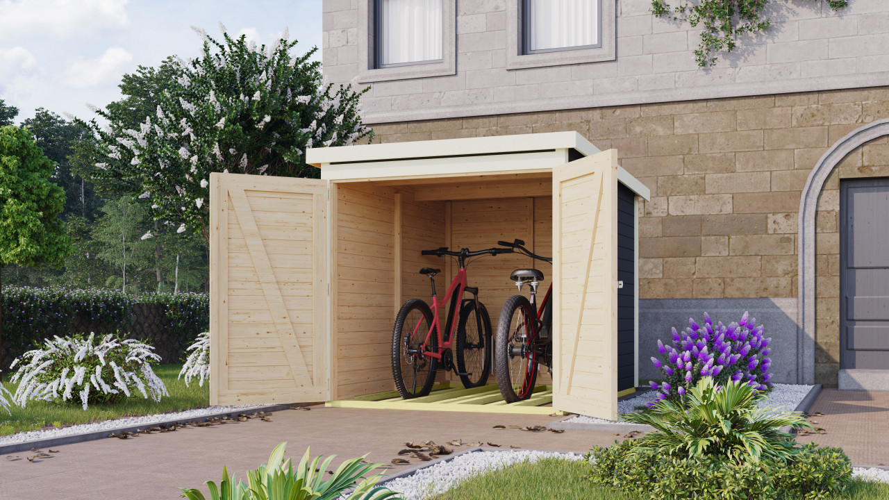 Karibu Fahrradgarage terragrau 162 x 216 cm