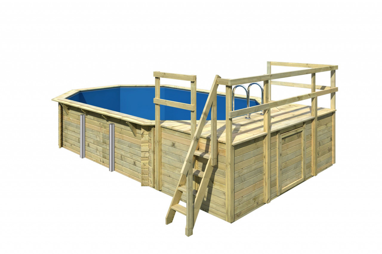 Achteck POOL 600 x 400 m 38 mm Modell 4 Terrasse D