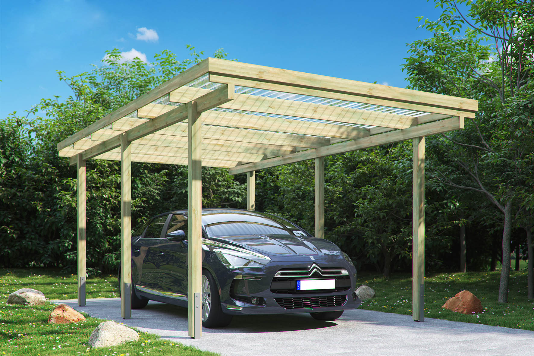 | | 3,04 | 5,10 Carports Einzelcarport 1 ELBE Carport m Garagen & & x Garten Carports Freizeit