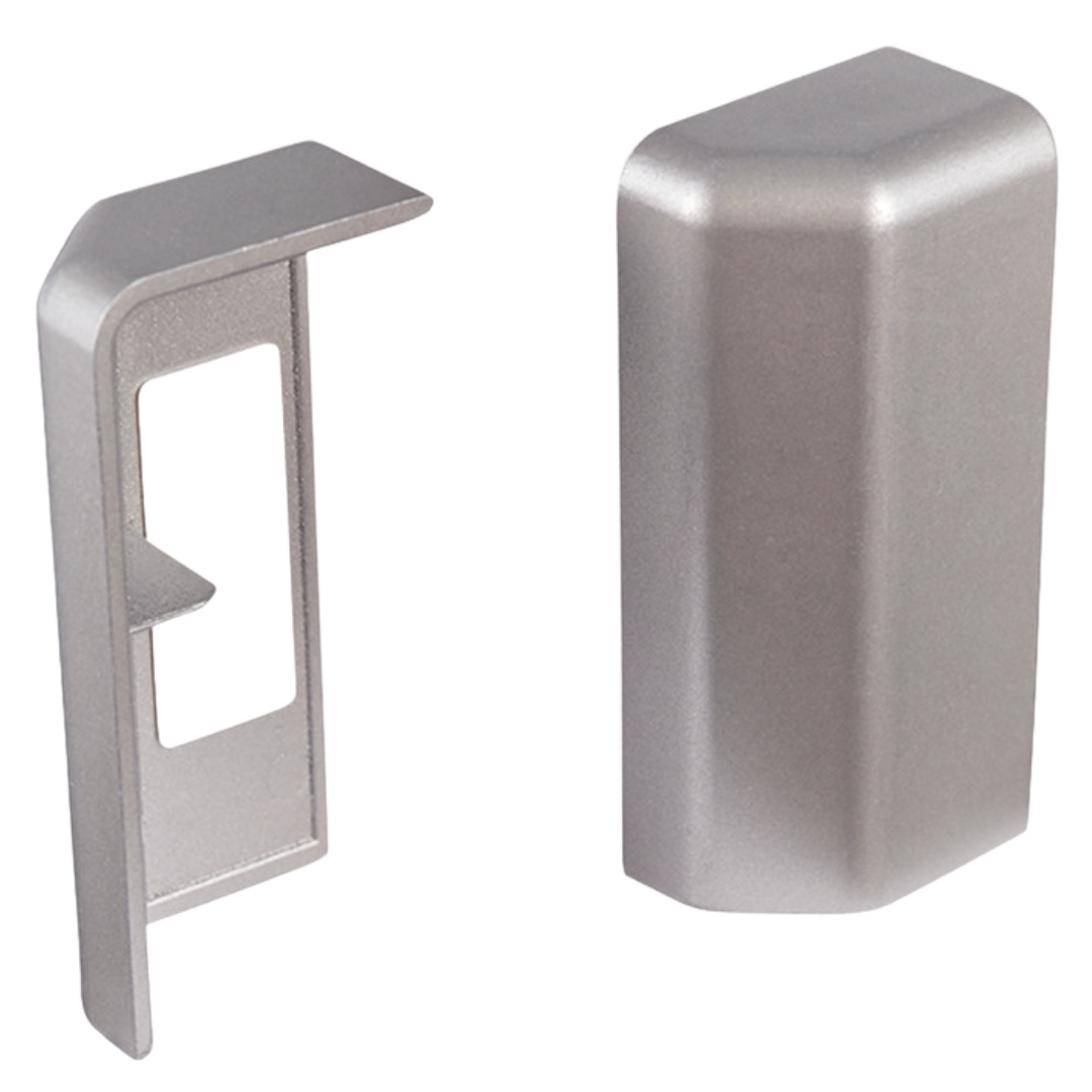 Endkappe selbstklebend Profil 15 MK  20 PK Fußleiste (Set) 2038 Edelstahl