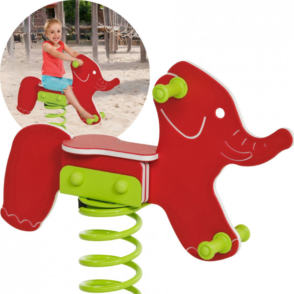 Federwippe Federtier ELEFANT - Schaukelwippe für Kinder Privatgarten &amp; Spielplatz DIN EN 1176