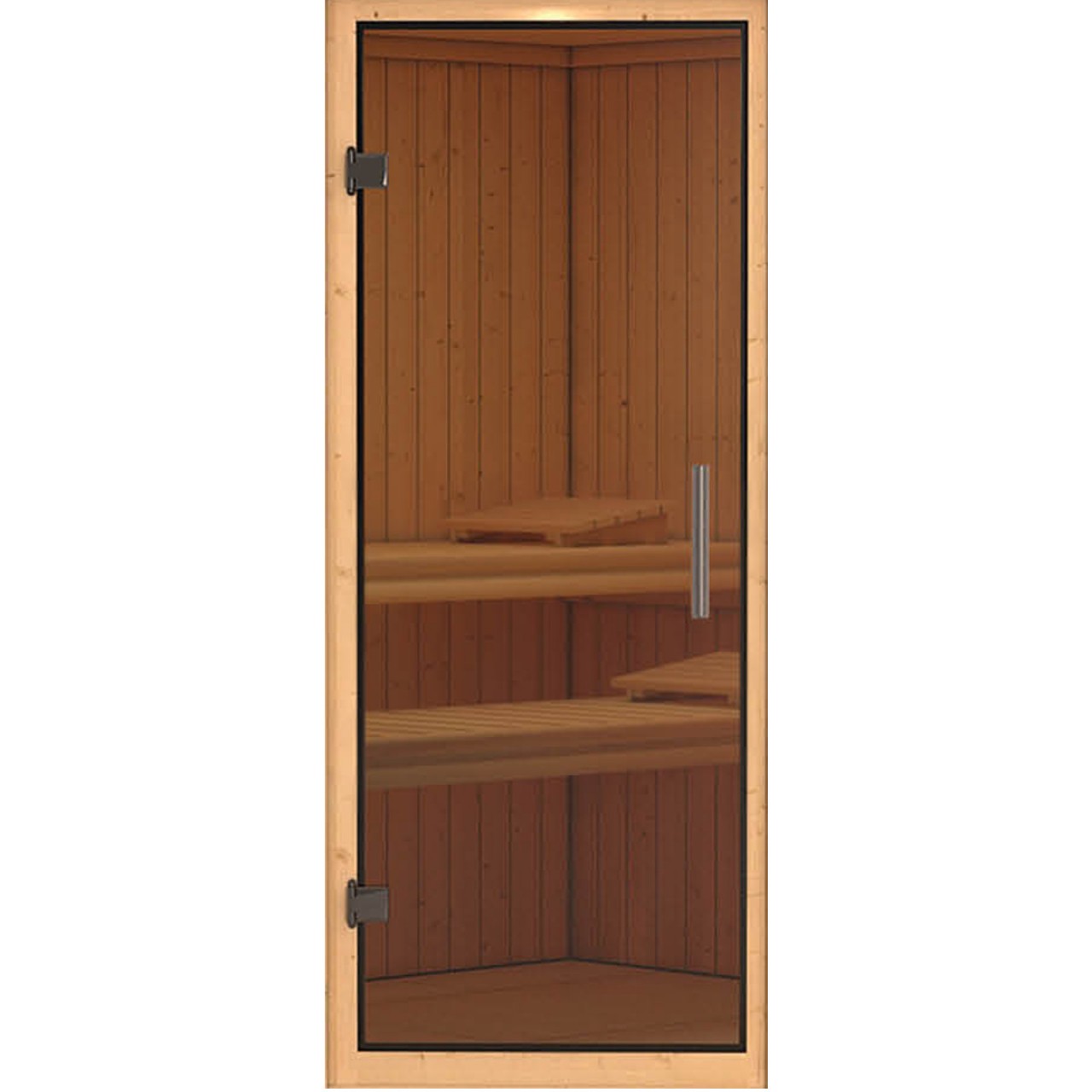 Saunatür MODERN Graphit-Glastür - 38/40 mm Sauna Saunatür MODERN Graphit-Glastür - 38/40 mm Sauna