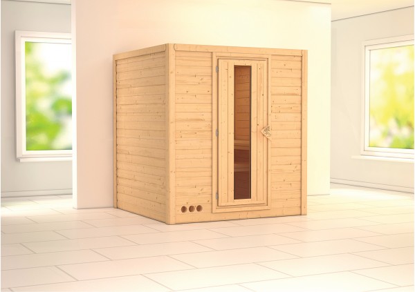 Massivholzsauna MOJAVE 1,96 x 1,96 m 40 mm