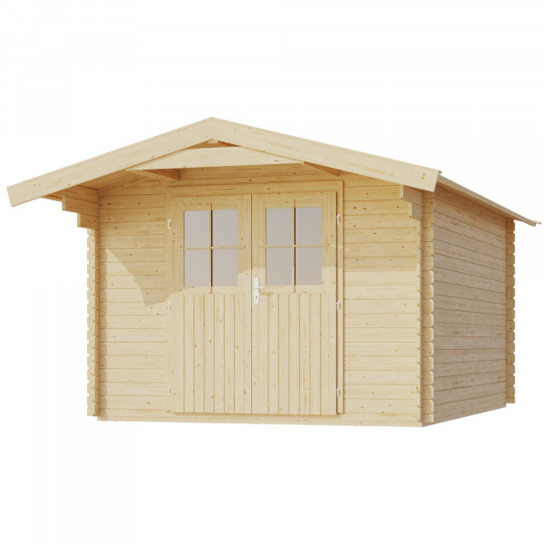 Gartenhaus Holz RENTRUP 8 2,97 x 3,87 m 28 mm Blockbohlenhaus