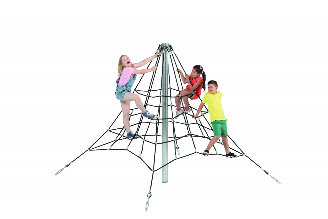 Klettergerüst 20 m Pyramide mit Kletternetz