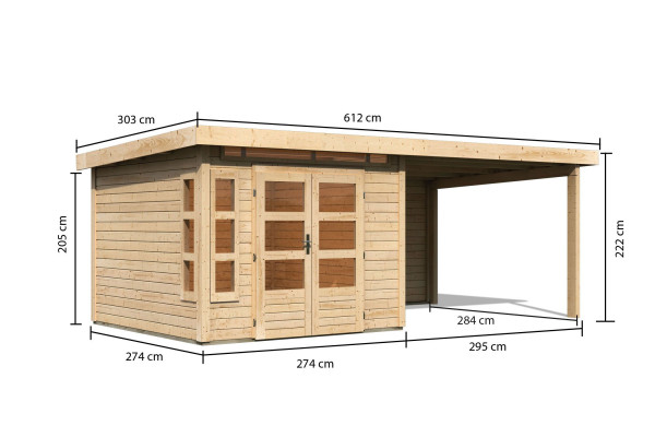 Gartenhaus Holz KASTORF 6 28 mm 2,74 x 2,74 m