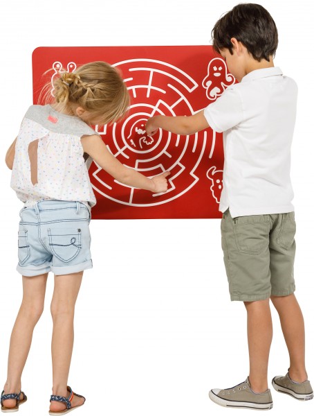 Spielwand LABYRINTH ROUND Rot 73,5 x 58,5 cm