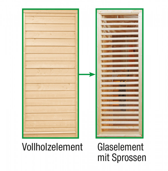 Sauna STINA Tausch Holz/Sprossen