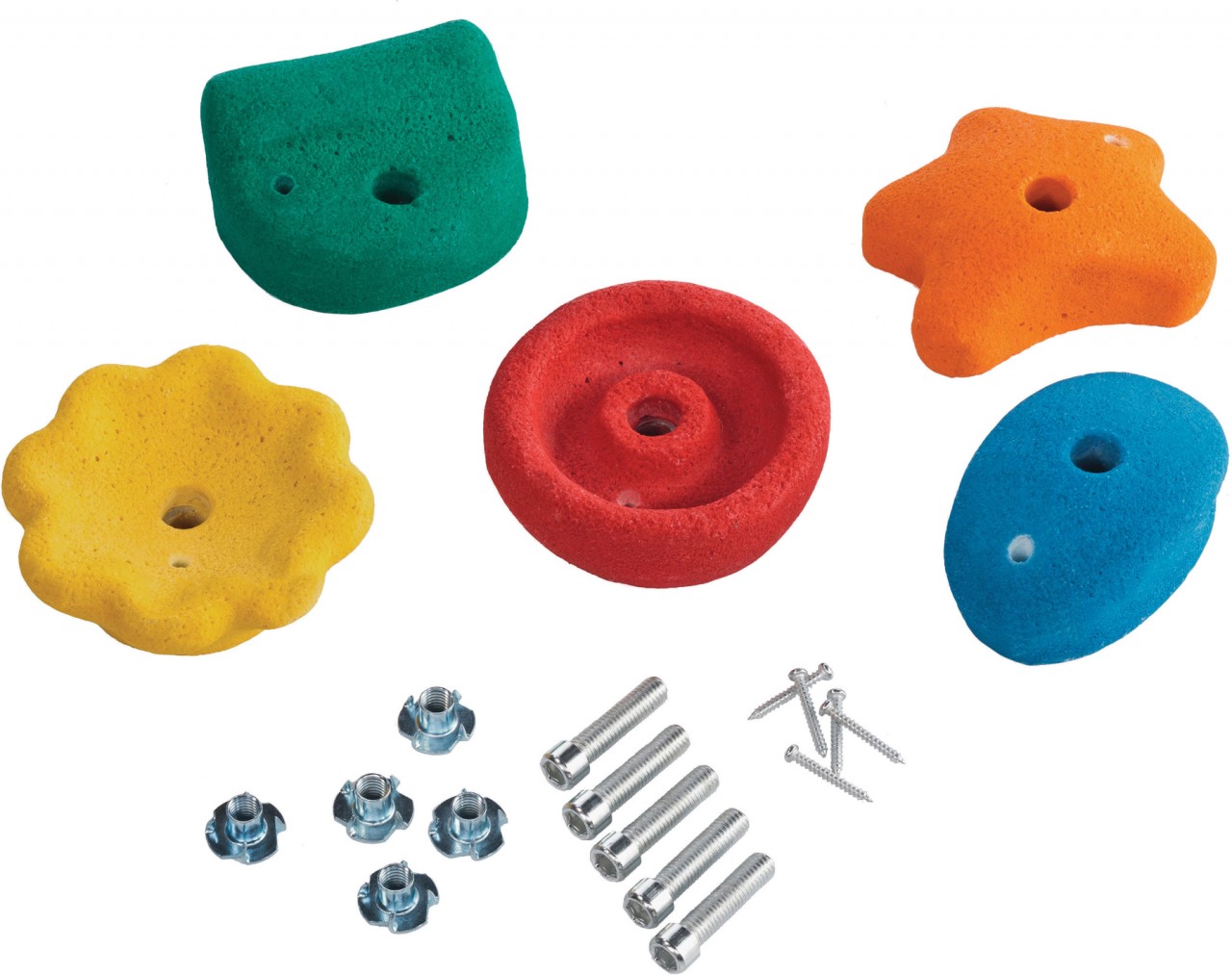 Klettersteine mit Drehsicherung 5 Stück Bunt L Ø115  130 mm
