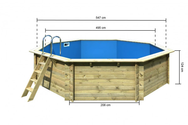 Achteck POOL 5,47 x 5,47 m 38 mm Modell 3