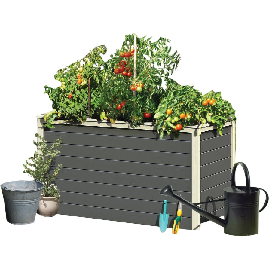 Hochbeet LENA 19 mm Massivholz Modell 0 98 x 65 cm Terragrau