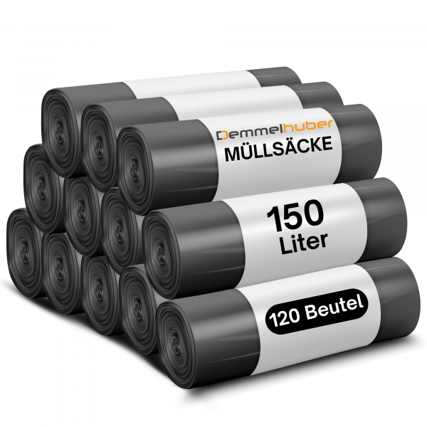 Müllsäcke 150 L extrastark 75 µm reißfest Müllbeutel Abfallbeutel Müllsack Mülltüte Abfallsäcke