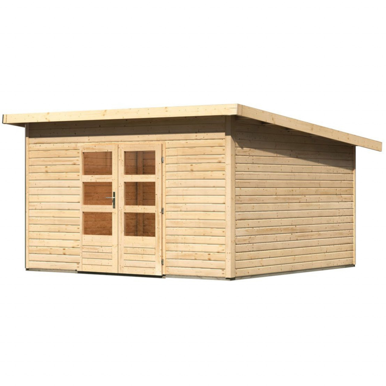 Karibu Gartenhaus Holz NORTHEIM 5 38 mm 369 x 369 m Naturbelassen Ohne Anbaudach 04-002-03-001-01914